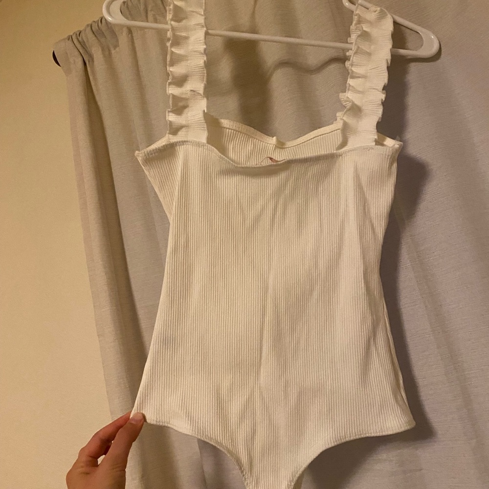 White Ruffled Bodysuit